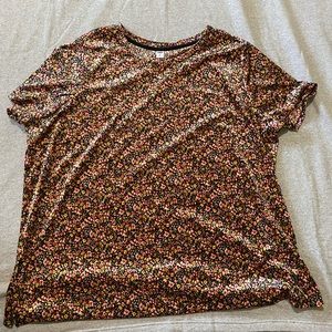 Old Navy brand Plus Size Velour Velvet Floral Tee size 3x